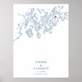 バーハーバー結婚ミーのエレガントゲストブックポスター ポスター (正面)