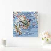 バーハーバー&アカディア国立公園マップ スクエア壁時計 (ホーム)