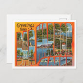 バーハーバー、メインヴィンテージトラベルからの挨拶 ポストカード (正面/裏面)