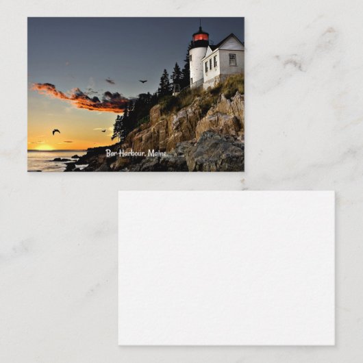 バーハーバー、メイン風光明媚な写真 ノートカード (正面/裏面)