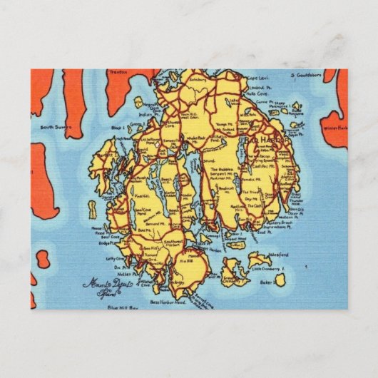 バーハーバー - モントデザート島 ポストカード (正面)