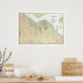 バーハーバー、MEプランマップ1896 ポスター (キッチン)