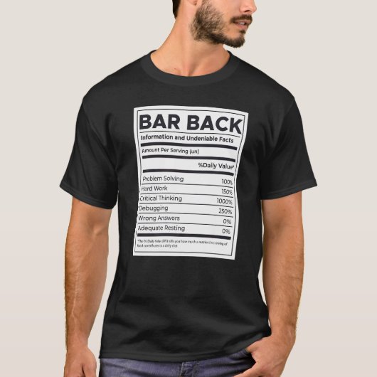 バーバック栄養情報 Tシャツ (正面)