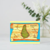 バーバドス レトロ マップ ポストカード (スタンド正面)