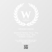 バーバモダンショップ営業時間標識モノグラムQR ウィンドウサイン (シート)