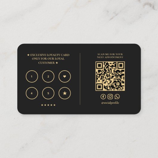 バーバモダンショップ理容師フェイク金ゴールドロイヤリティ 名刺 (裏面)