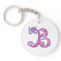 バーバラのモノグラムBの名前および意味キーホルダー