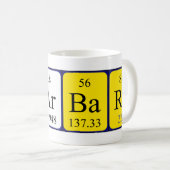 バーバラの周期表の名前のマグ コーヒーマグカップ (正面右)