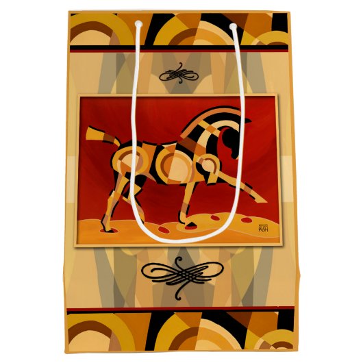 バーバラの突進によるEquusのギフトバッグのタオ ミディアムペーパーバッグ (裏面)