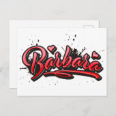 バーバラハートスプラッシュグラフィティポストカルテ ポストカード (正面/裏面)
