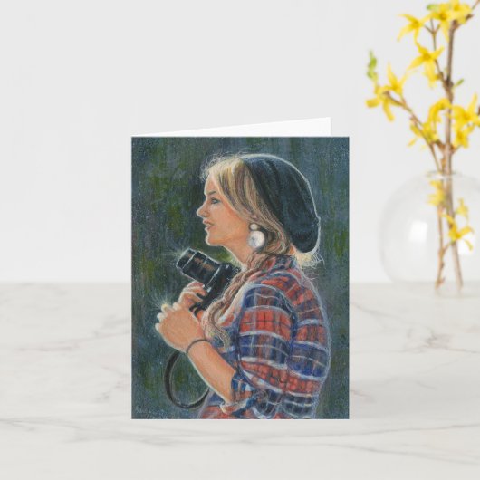 バーバラ・スタントンによる「フォーカス済み」グリーティングカード カード (黄色い花)