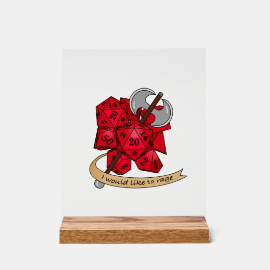 バーバリアンサイコロデザイン アクリルサイン (正面)