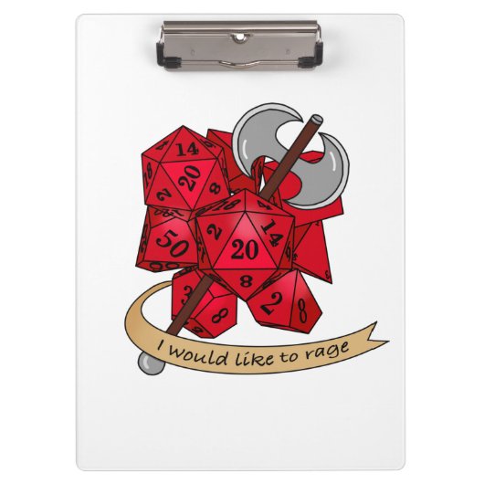 バーバリアンサイコロデザイン クリップボード (正面)