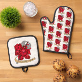 バーバリアンサイコロデザイン 鍋つかみ&鍋敷きセット (トップダウン)