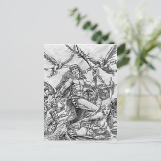 バーバリアン・アポカリプス・アート001 ポストカード (スタンド正面)