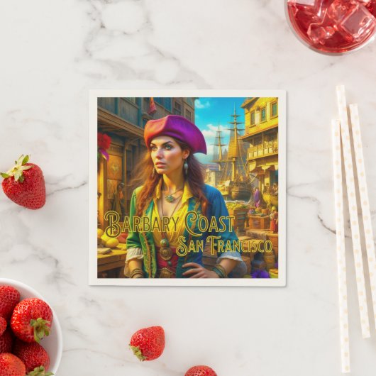 バーバリコーストサンフランシスコパイレーツ紙ナプキンス スタンダードカクテルナプキン (インサイチュ)