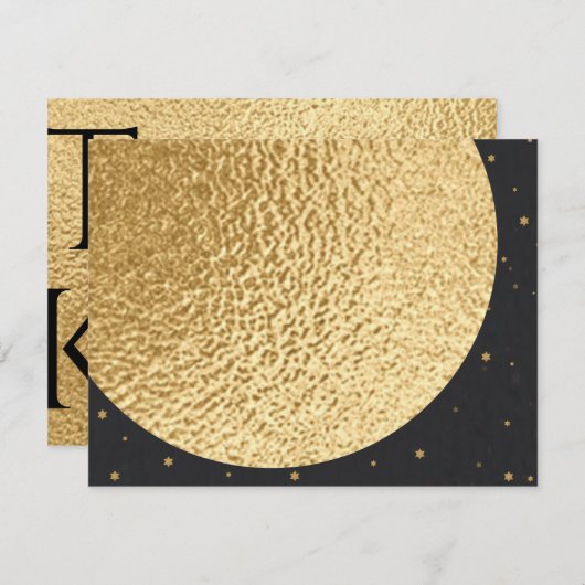 バーバルミツワーありがとうこの世界の金ゴールド サンキューカード (正面/裏面)