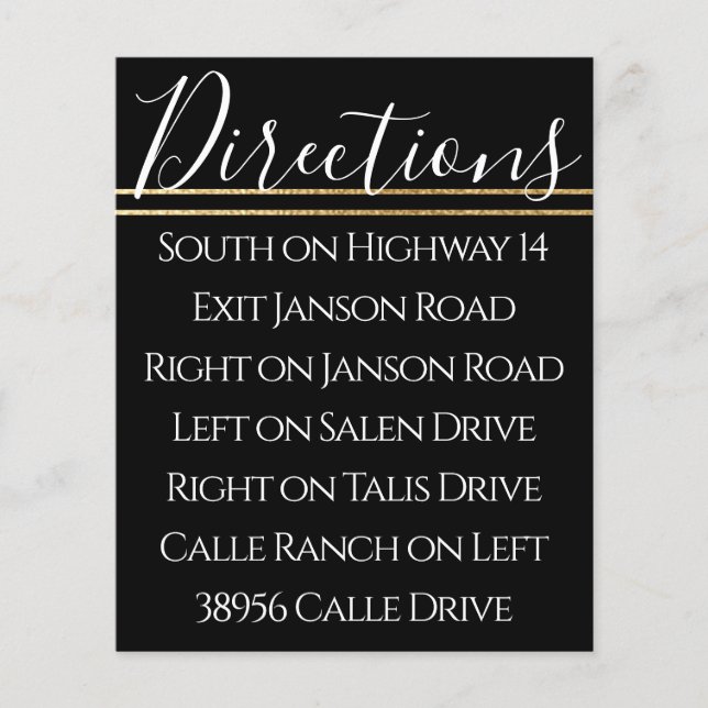 バーバルミツワーエレガント金ゴールドブラック方向札 (正面)