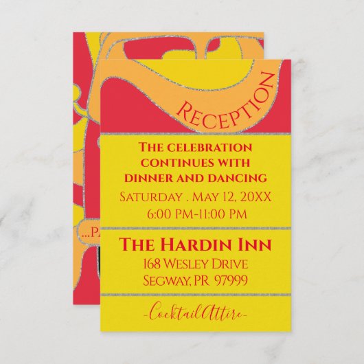 バーバルミツワーエンクロージャ披露宴カードの波 エンクロージャーカード (正面/裏面)