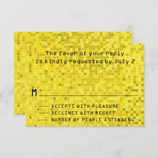 バーバルミツワーエンクロージャRSVPカードゲームオン 出欠カード (正面/裏面)