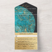 バーバルミツワーオールインワン招待状宇宙 オールインワン招待状 (内側)