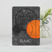 バーバルミツワー招待状バスケットテーマ 招待状 (スタンド正面)