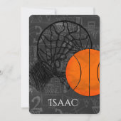 バーバルミツワー招待状バスケットテーマ 招待状 (正面)