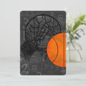 バーバルミツワー招待状バスケットボールテーマ 招待状 (スタンド正面)