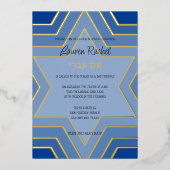 バーバルミツワー積層スターズオブデイヴィッドAny Colors 箔招待状 (正面)