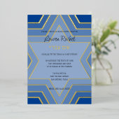 バーバルミツワー積層スターズオブデイヴィッドAny Colors 箔招待状 (立ち正面)