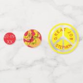 バーバルミツワー紙吹雪銀色に並んだ波 コンフェッティ (正面)