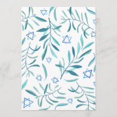 バーバルミツワー結婚ユダヤ植物学カスタム メニュー (裏面)