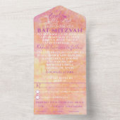 バーバルミツワー花の繊細な オールインワン招待状 (内側)