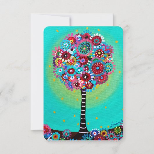 バーバルミツワーRSVPカードツリーオブライフ 招待状 (正面)