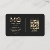 バーバーエレガントショップ金ゴールド理容師ポールブラック 名刺 (裏面)