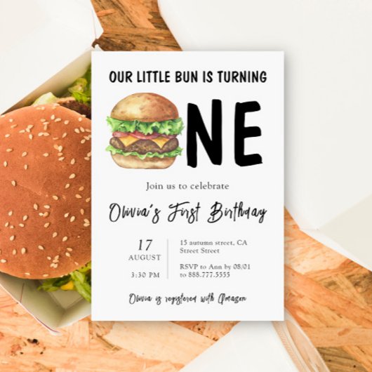 バーバーガーファースト・バースデーパーティー 招待状