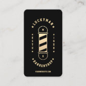 バーバーショックラシックプ理容師ブラック金ゴールド 名刺 (正面)