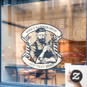 バーバーショップのビジネスフロントをカスタマイズ ウィンドウサイン (カフェ窓)