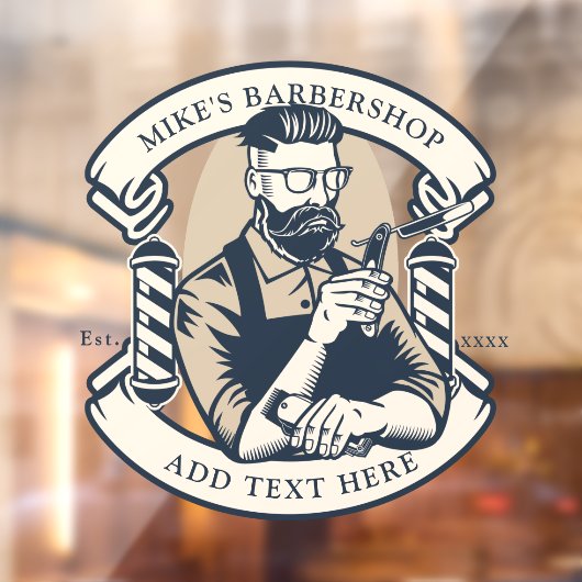 バーバーショップのビジネスフロントをカスタマイズ ウィンドウサイン (シート2)