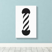 バーバーショップの柱 キャンバスプリント (インサイチュ (ウッドフロア))