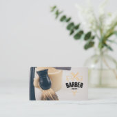 バーバーショップエンブレム |理容師ツール 名刺 (スタンド正面)