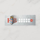 バーバーショップクラウン理容師ポールヘアサロンロイヤリティQR スキニー名刺 (正面)