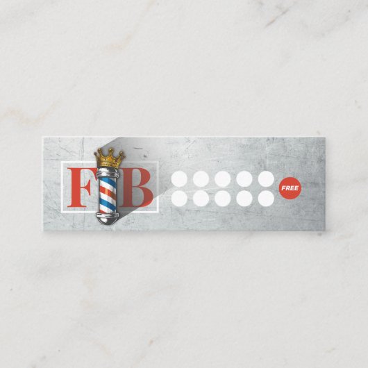 バーバーショップクラウン理容師ポールヘアサロンロイヤリティQR スキニー名刺 (正面)