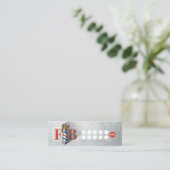 バーバーショップクラウン理容師ポールヘアサロンロイヤリティQR スキニー名刺 (スタンド正面)