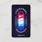 バーバーショップクラシック赤白青理容師ポール 名刺 (正面)