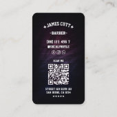 バーバーショップクラシック赤白青理容師ポール 名刺 (裏面)