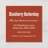 バーバーショップサイン広場パーソナライズ スクエア名刺 (裏面)