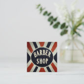 バーバーショップサイン広場パーソナライズ スクエア名刺 (スタンド正面)