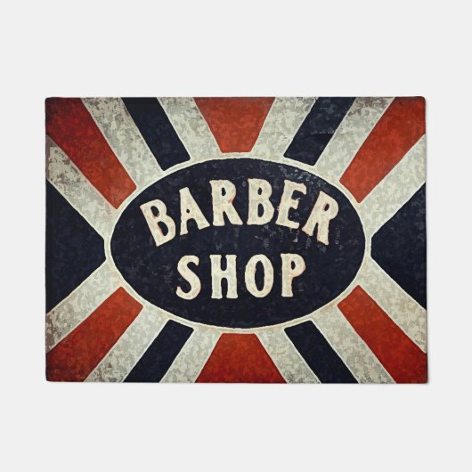 バーバーショップサイン2 ドアマット (正面)