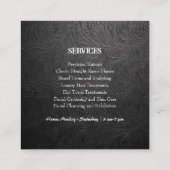 バーバーショップサロンロゴブラックプロフェッショナル理容師 スクエア名刺 (裏面)